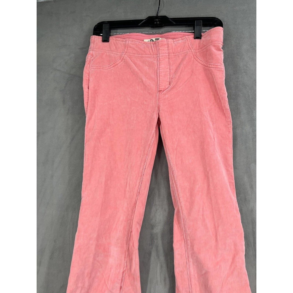 New Free People Penny Pull On Mid Rise Corduroy Flare Pants Pink Size 25 - Picture 3 of 8